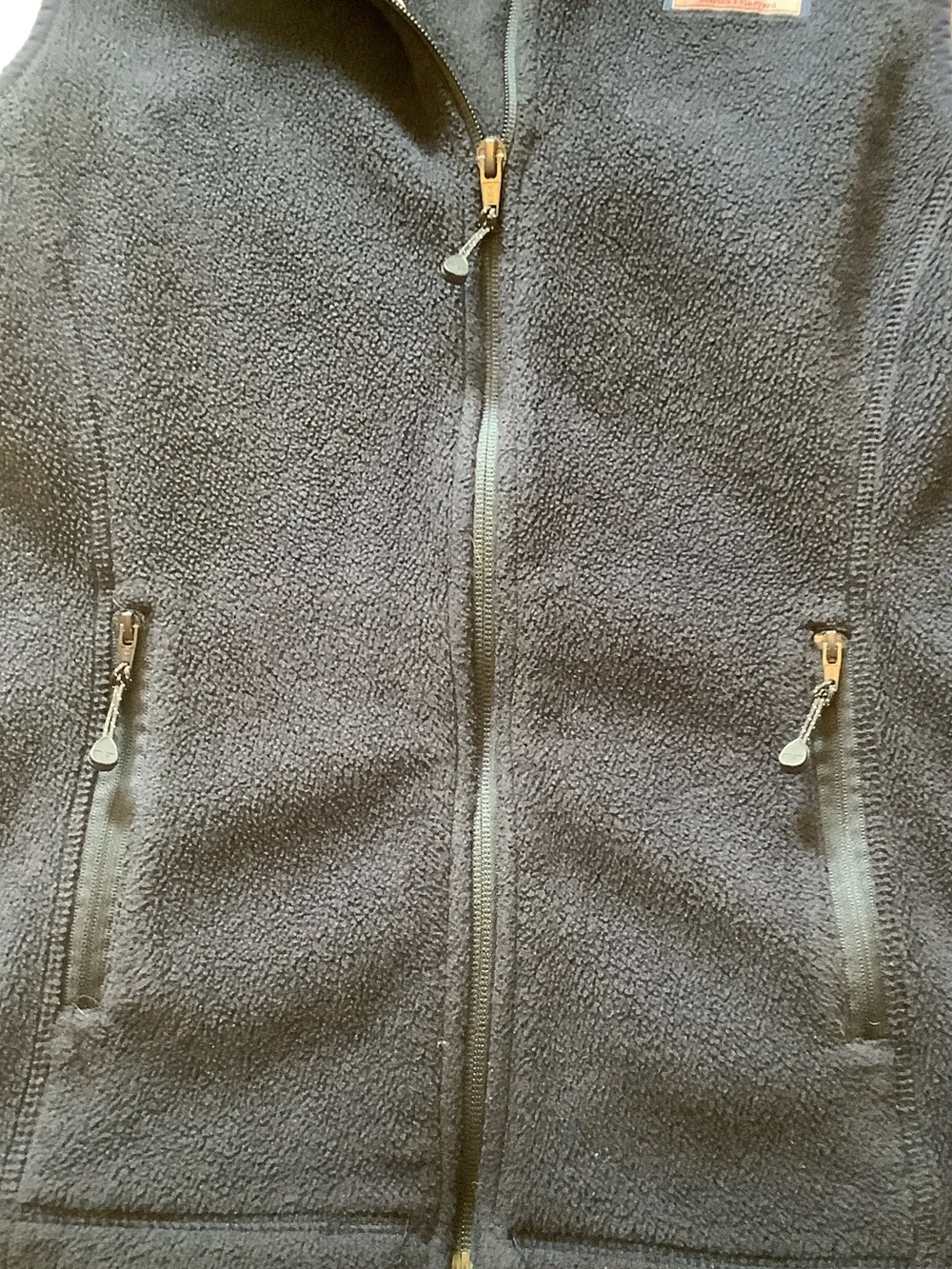 Vineyard Vines Navy Sleeveless Fleece Zip Vest - Picture 4 of 8